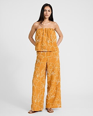 Embroidered Floral Tube Top