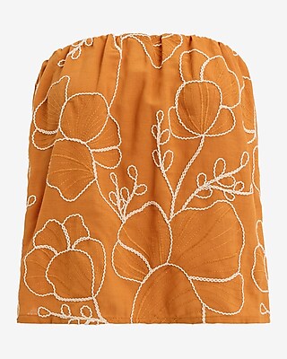 Embroidered Floral Tube Top