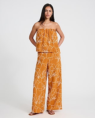 Embroidered Floral Tube Top