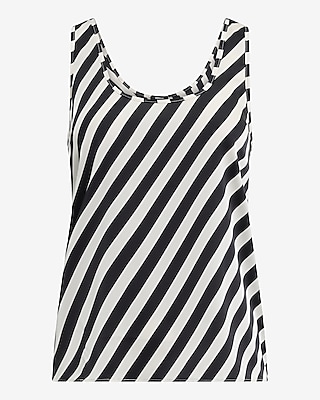Satin Striped Scoop Neck Tank
