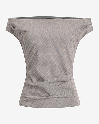 Printed Fitted Off The Shoulder Tailored Top