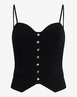 Sweetheart Button Corset Cami Vest Top