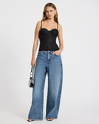 Mesh Floral Sweetheart Corset Top