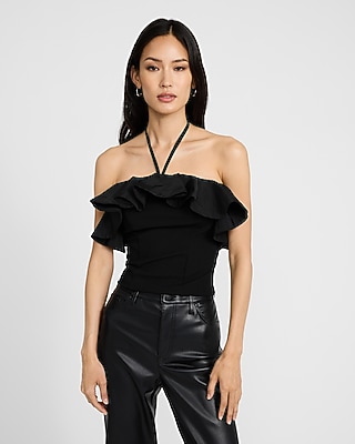 Mixed Media Off The Shoulder Twist Front Top | Express