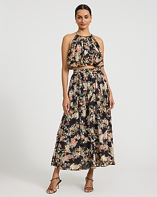 Floral Chiffon Cropped Bubble Cami