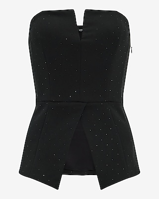 V-Neck Cutaway Peplum Tailored Tube Top