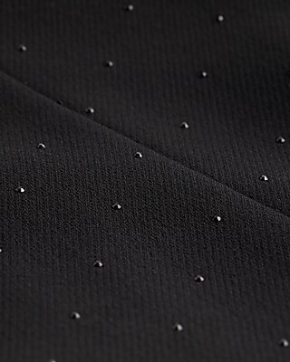 Rhinestone Embellished V-Neck Cutaway Peplum Tailored Tube Top