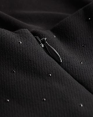 Rhinestone Embellished V-Neck Cutaway Peplum Tailored Tube Top