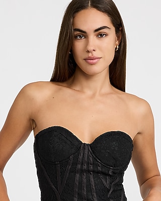 Lace Strapless Corset Tube Top - thumbnail 2