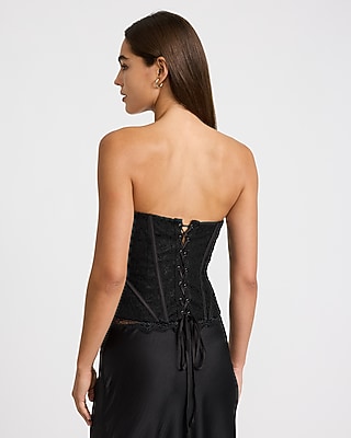 Lace Strapless Corset Tube Top - thumbnail 3