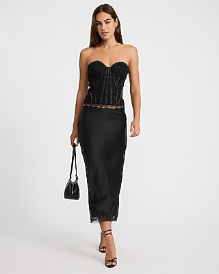 Lace Strapless Corset Tube Top - thumbnail 4