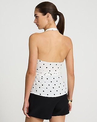 Halter V-Neck Side Tie Tank
