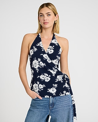 Halter V-Neck Side Tie Tank