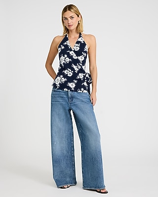 Halter V-Neck Side Tie Tank