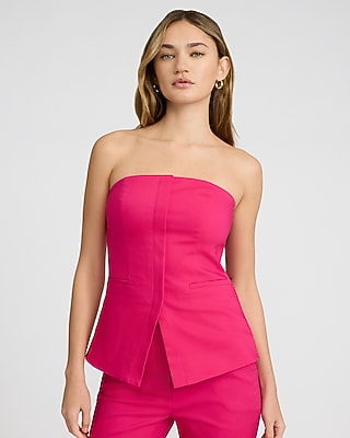 Stretch Cotton Cutaway Tailored Tube Top