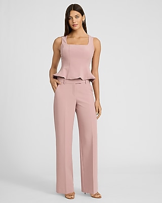 Square Neck Seamed Peplum Tank