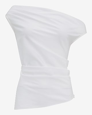 Asymmetrical Off The Shoulder Draped Top