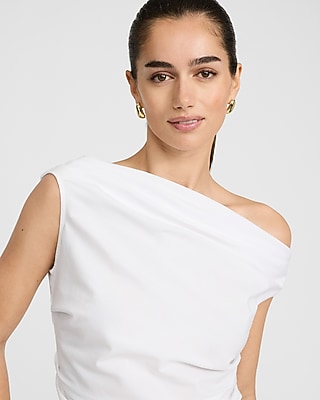 Asymmetrical Off The Shoulder Draped Top