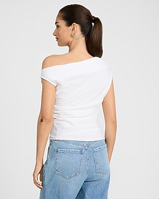Asymmetrical Off The Shoulder Draped Top