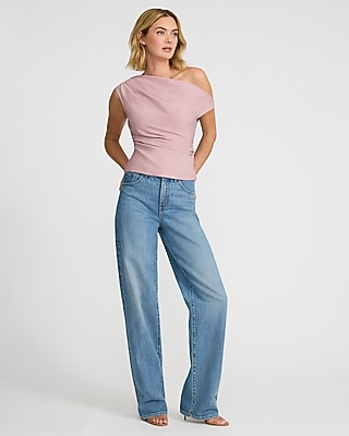 Asymmetrical Off The Shoulder Draped Top