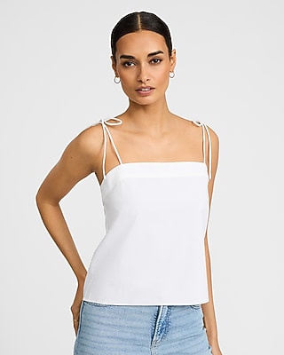 Lace Trimmed Wide Strap Downtown Cami | Express