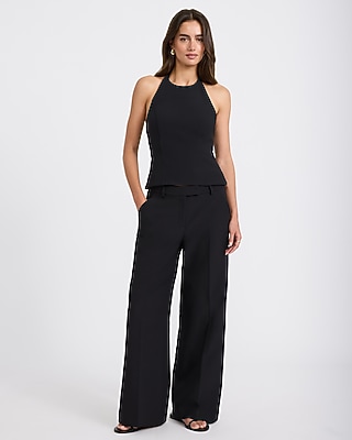 Studio Stretch Twill Tailored Halter Top