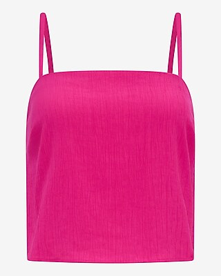 Textured Square Neck Cropped Cami