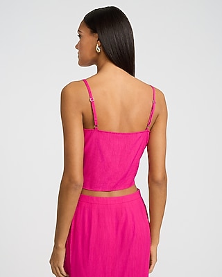 Textured Square Neck Cropped Cami