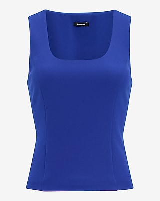 Scoop Neck Tie Back Tailored Tank in Studio Stretch Twill - thumbnail 7