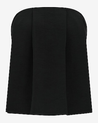 Signature Crepe Pleated Strapless Tube Top