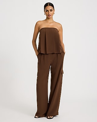 Signature Crepe Pleated Strapless Tube Top
