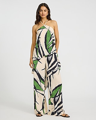 Printed Halter High-Low Tunic Cami