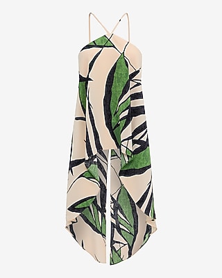 Printed Halter High-Low Tunic Cami