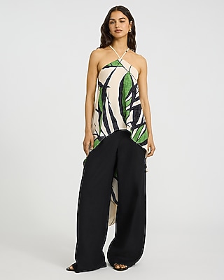 Printed Halter High-Low Tunic Cami