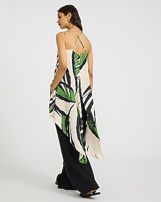 Printed Halter High-Low Tunic Cami