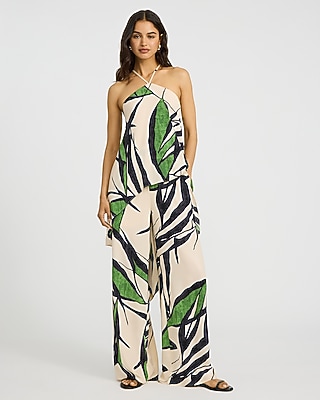 Printed Halter High-Low Tunic Cami