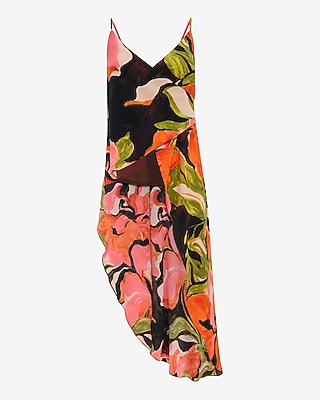 Printed V-Neck Asymmetrical High-Low Tunic Cami