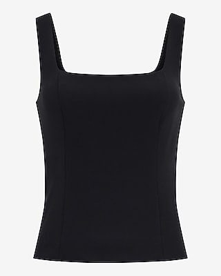 Studio Stretch Twill Square Neck Tailored Tank