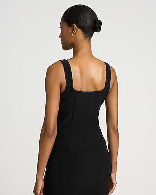 Studio Stretch Twill Square Neck Tailored Tank