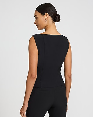 Studio Stretch Twill Boat Neck Tank