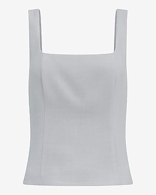 Flannel Square Neck Tailored Tank