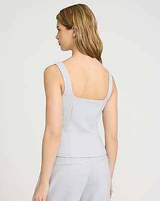 Flannel Square Neck Tailored Tank