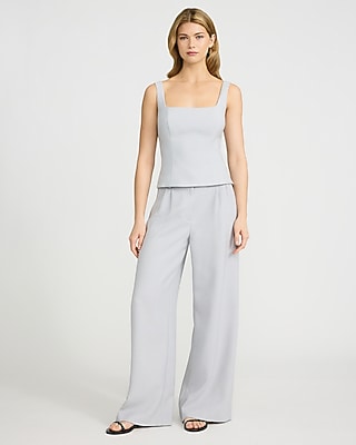 Flannel Square Neck Tailored Tank