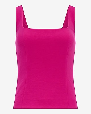 Signature Crepe Square Neck Tailored Tank