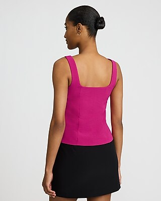 Signature Crepe Square Neck Tailored Tank