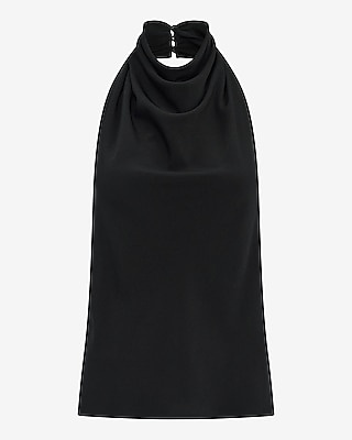 Halter Cowl Neck Open Back Tank