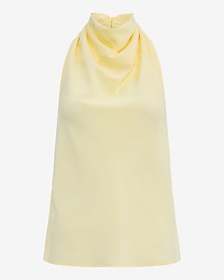 Halter Cowl Neck Open Back Tank