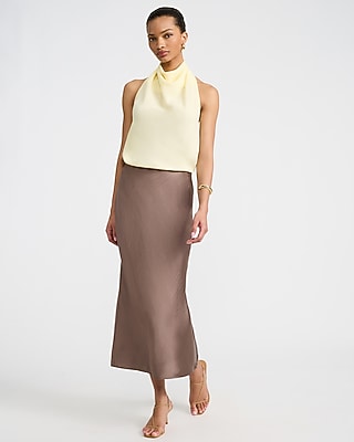 Halter Cowl Neck Open Back Tank