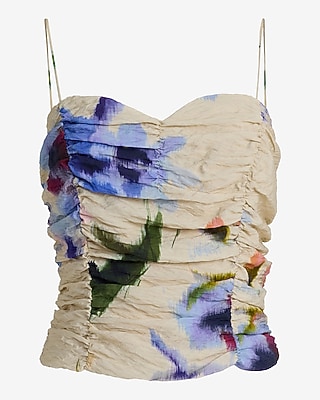 Floral Sweetheart Ruched Cami