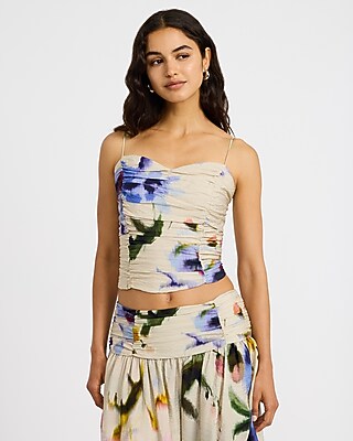 Floral Sweetheart Ruched Cami